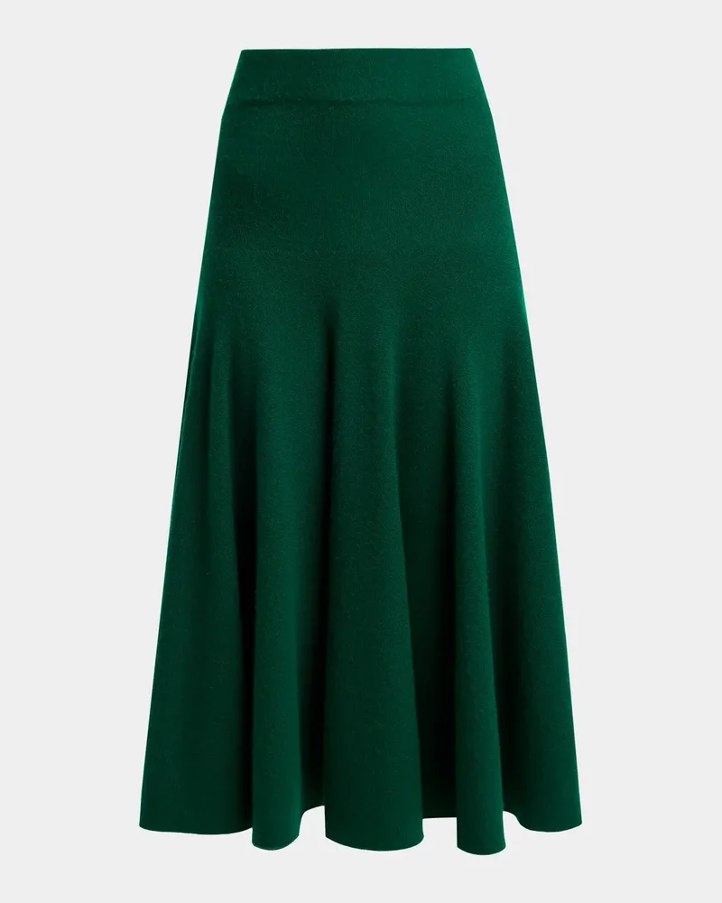Cashmere Knit Midi Flare Skirt