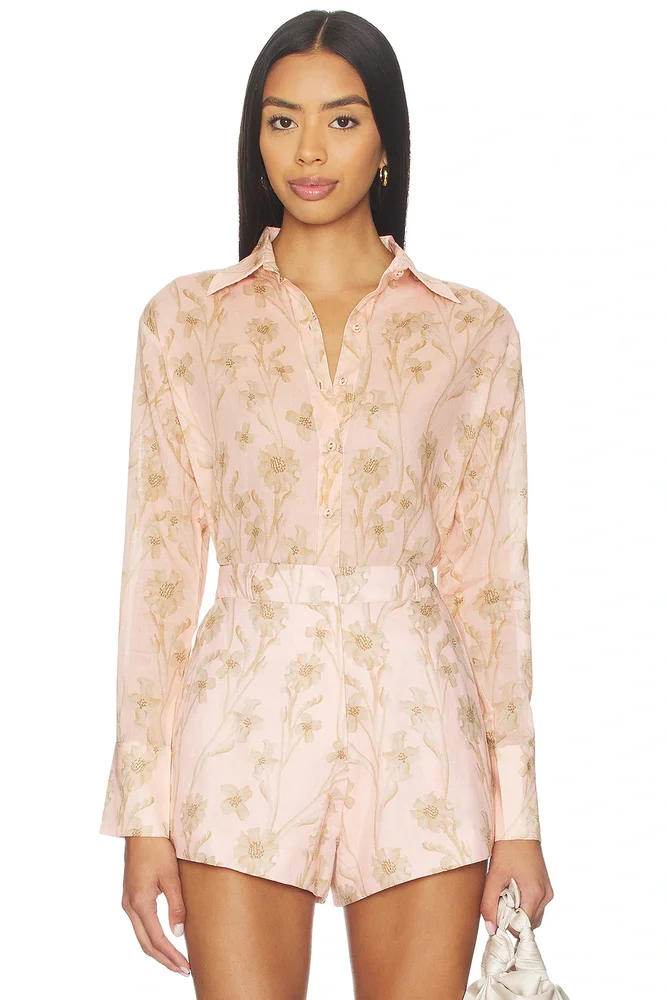 Coral Print Blouse