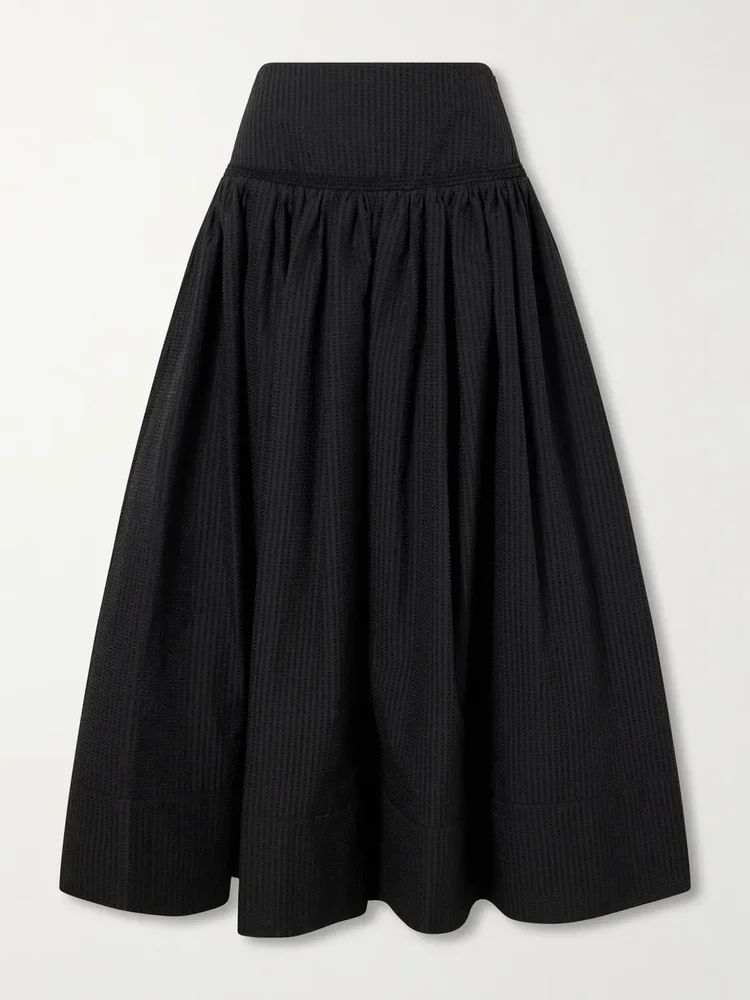 Cotton midi skirt