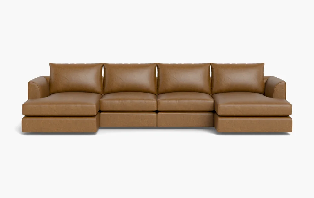 Beckham Leather · Leather Modular U-Chaise 4 Seat Sectional