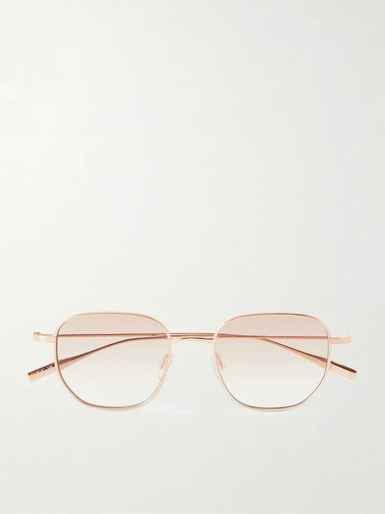 Revere square-frame gold-tone titanium sunglasses