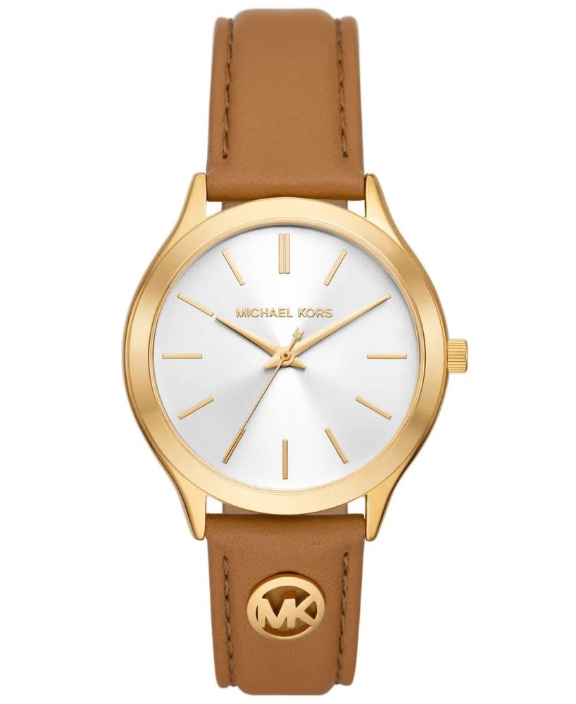 Slim Runway Three-Hand Luggage Leather Watch, 38mm
