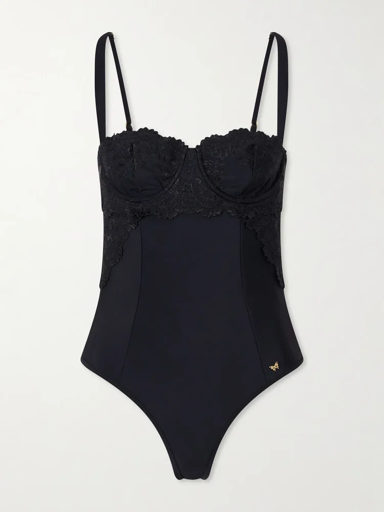 Juliette lace-trimmed one-piece