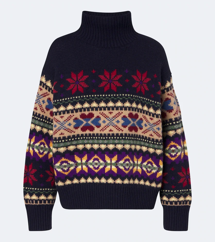 Wool-blend turtleneck sweater