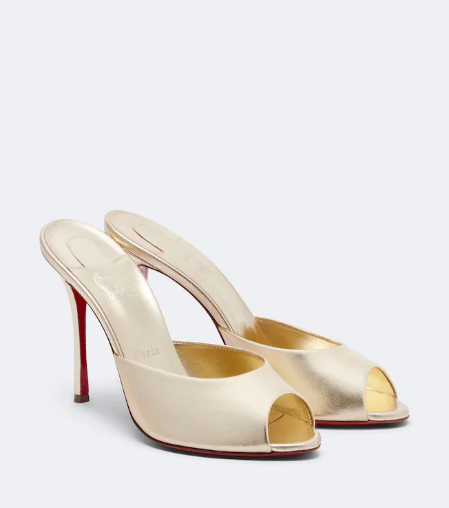 Me Dolly metallic leather mules