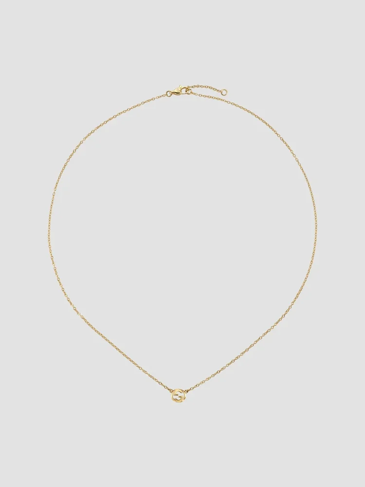 Interlocking 18K Yellow Gold Pendant Necklace
