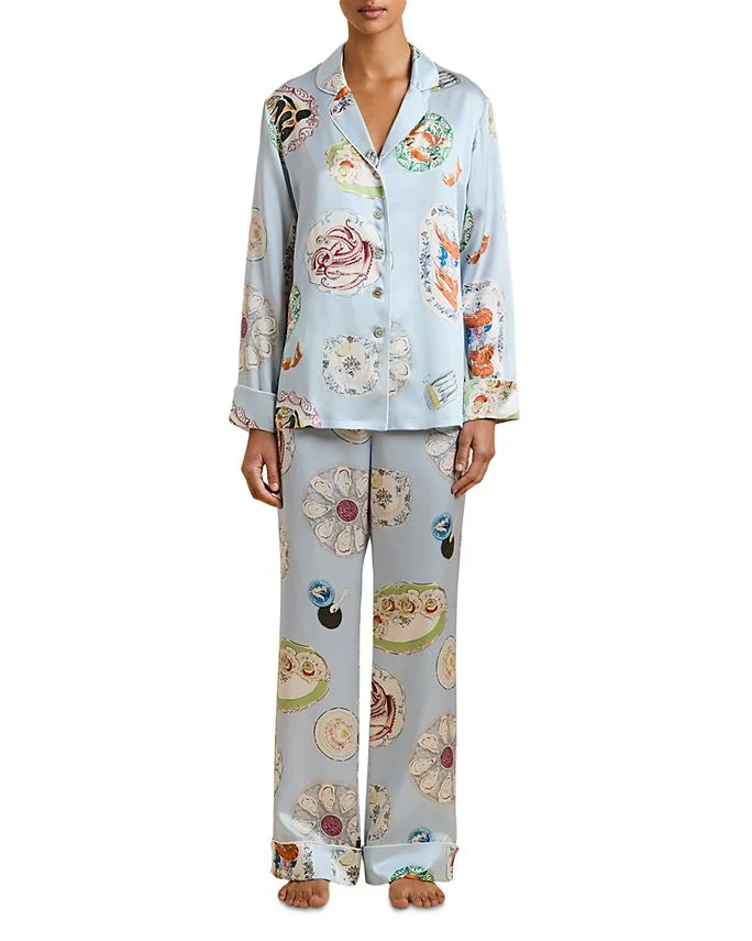 Lila Silk Long Pajama Set
