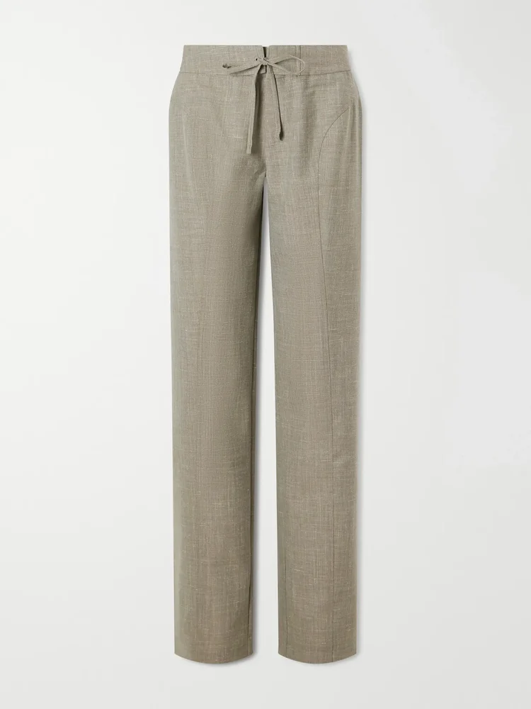 banyan wool blend straight leg pants