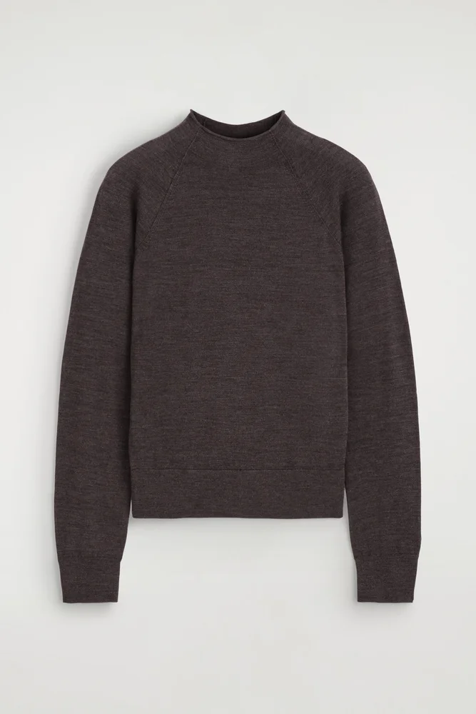 Merino Wool Funnel-neck Sweater