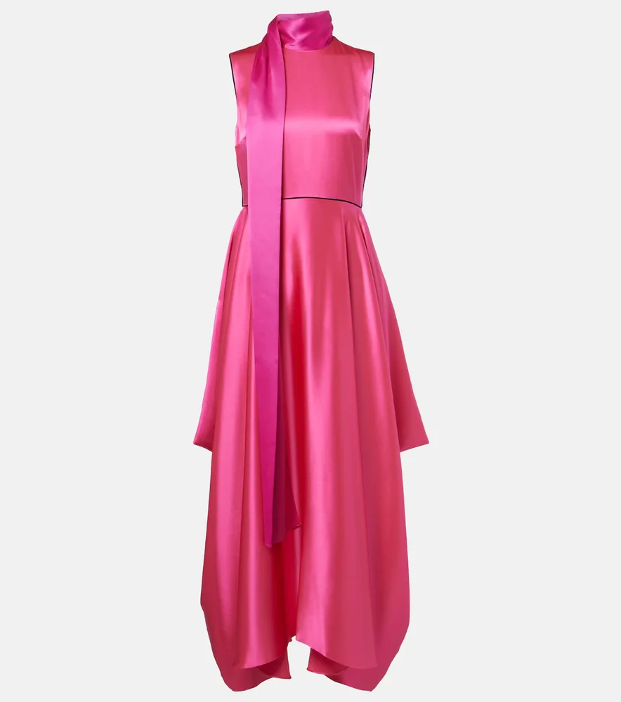 Aela scarf-detail satin gown