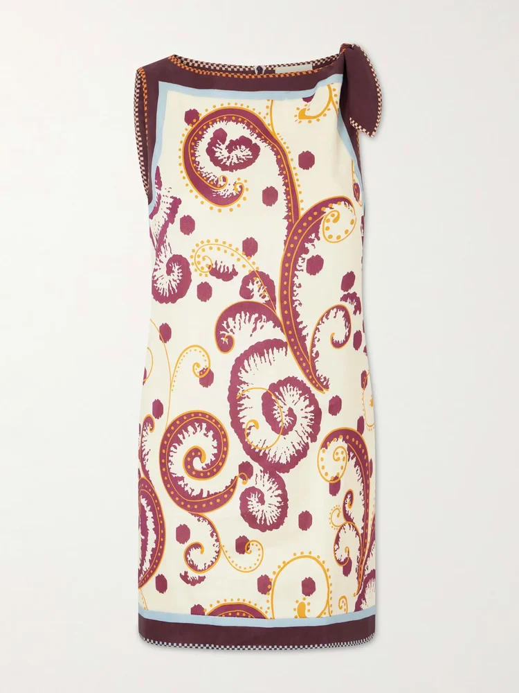 Wilson floral-print linen and silk-blend twill mini dress