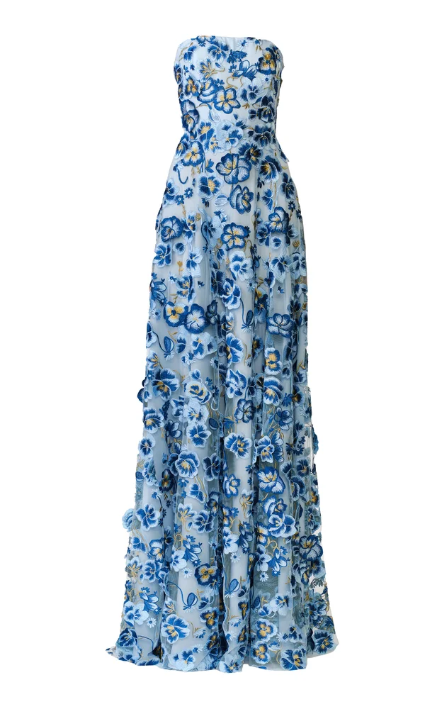 Textured Floral Lace Gown
