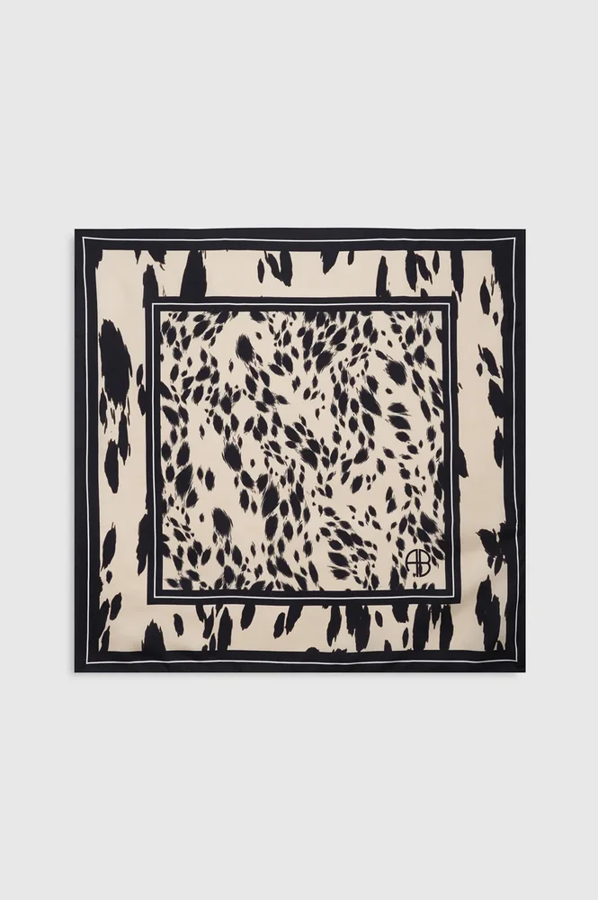 York Scarf Leopard - Pearl White
