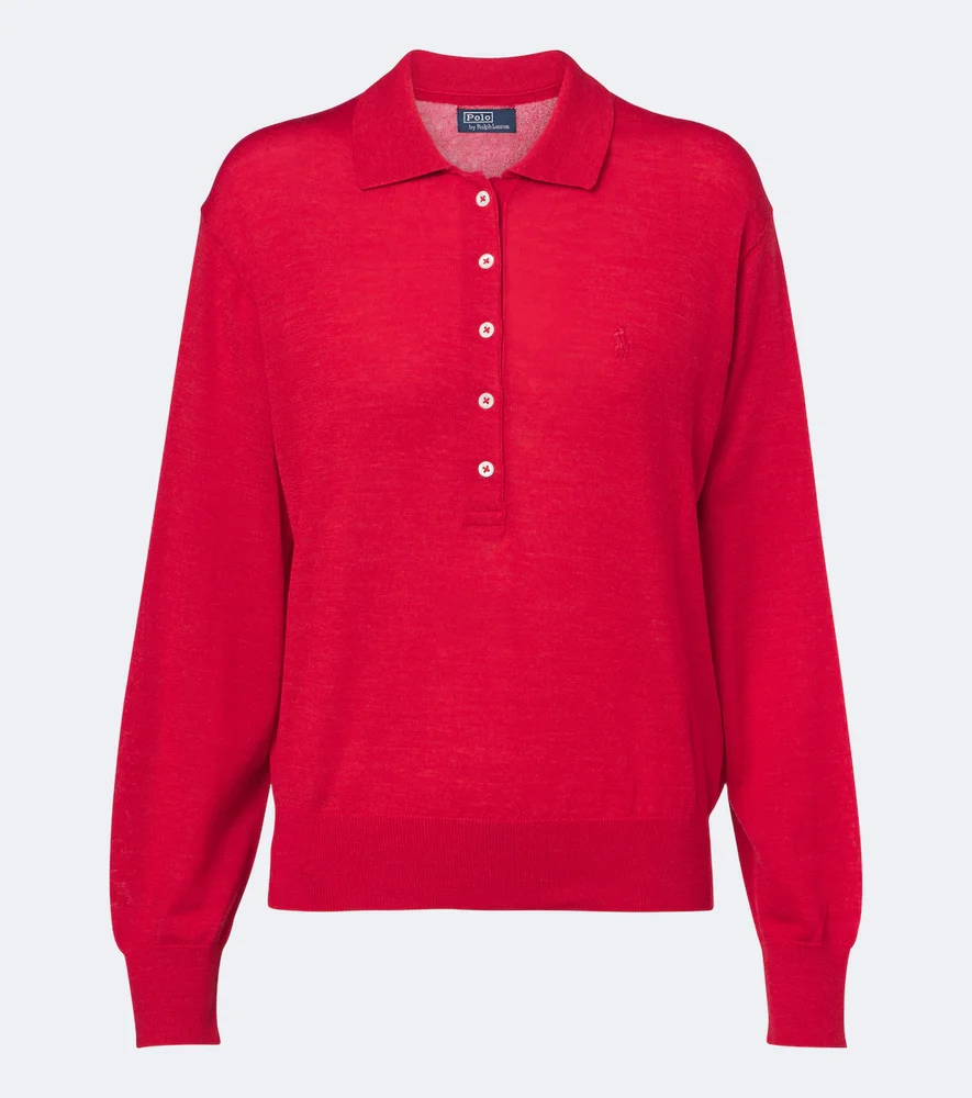 Wool polo sweater
