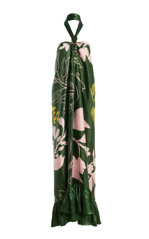 Halter Satin Maxi Dress