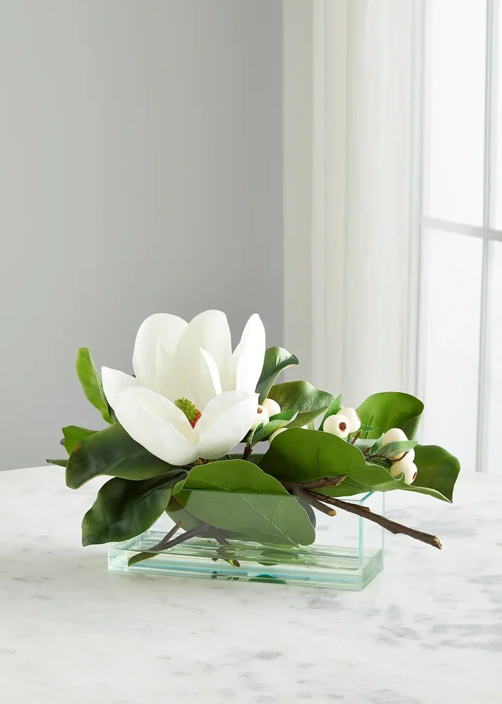Figs and Magnolia Faux-Floral Arrangement