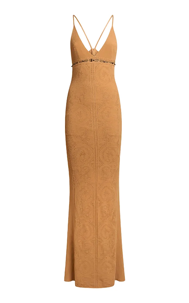 Patterned Knit Maxi Dress