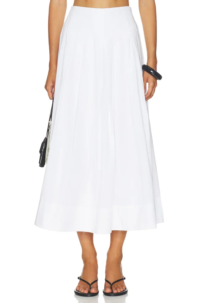 Julie Pleated Poplin Skirt