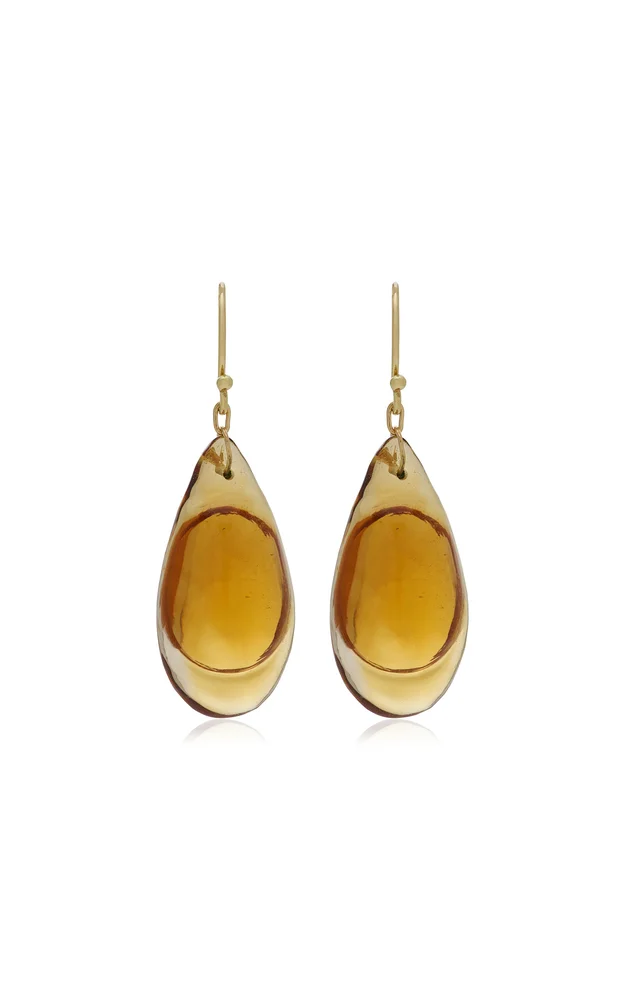 Droplet 18K Yellow Gold Citrine Earrings