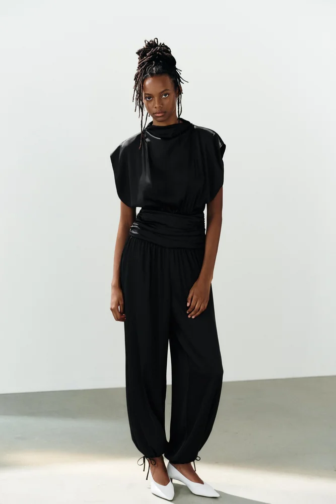 Satin Sash Long Jumpsuit