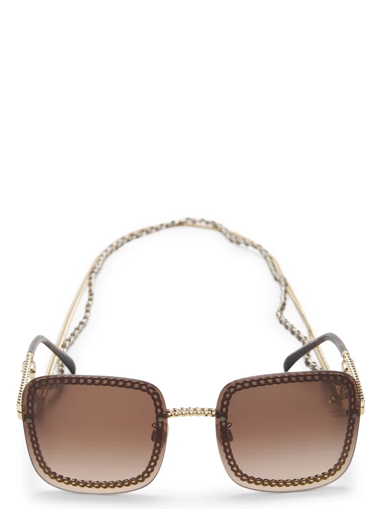 Brown Metal Sunglasses 4244