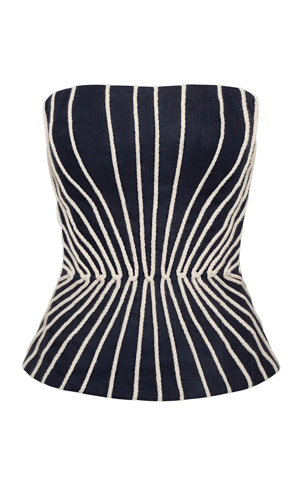 Silencio del Sol Embroidered Linen Top