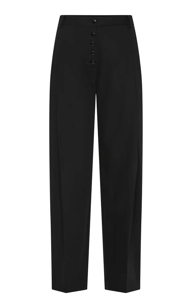 Button Front Pleat Pants