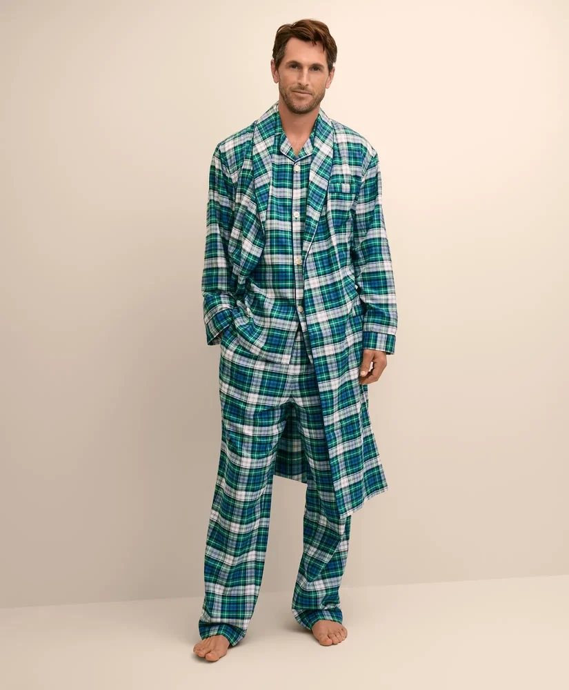 Cotton Flannel Plaid Robe