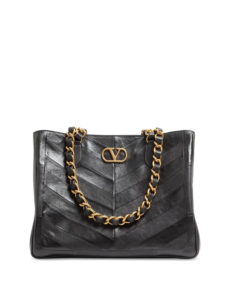 Laseine VLogo Leather Tote Bag