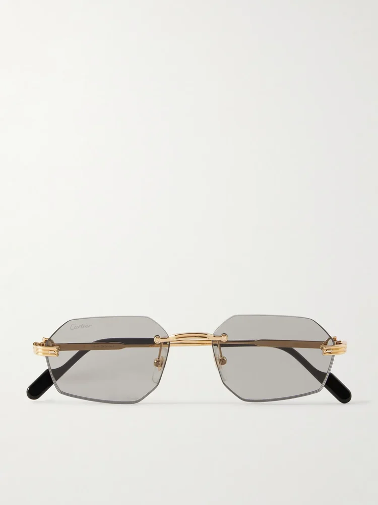 Première de Cartier round-frame metal and acetate sunglasses