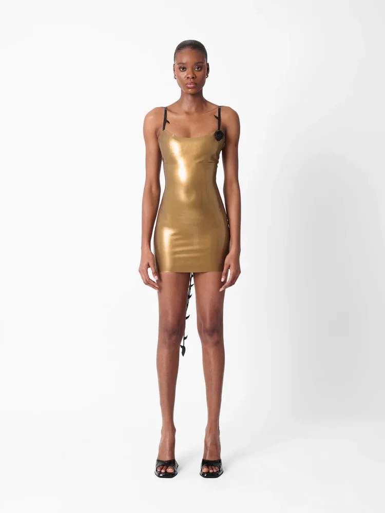 Thorn Latex Dress Gold