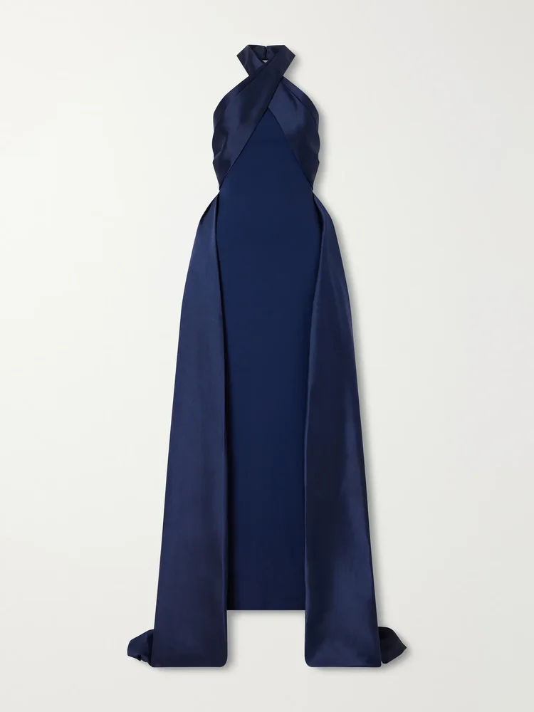 Rumi halterneck crepe gown