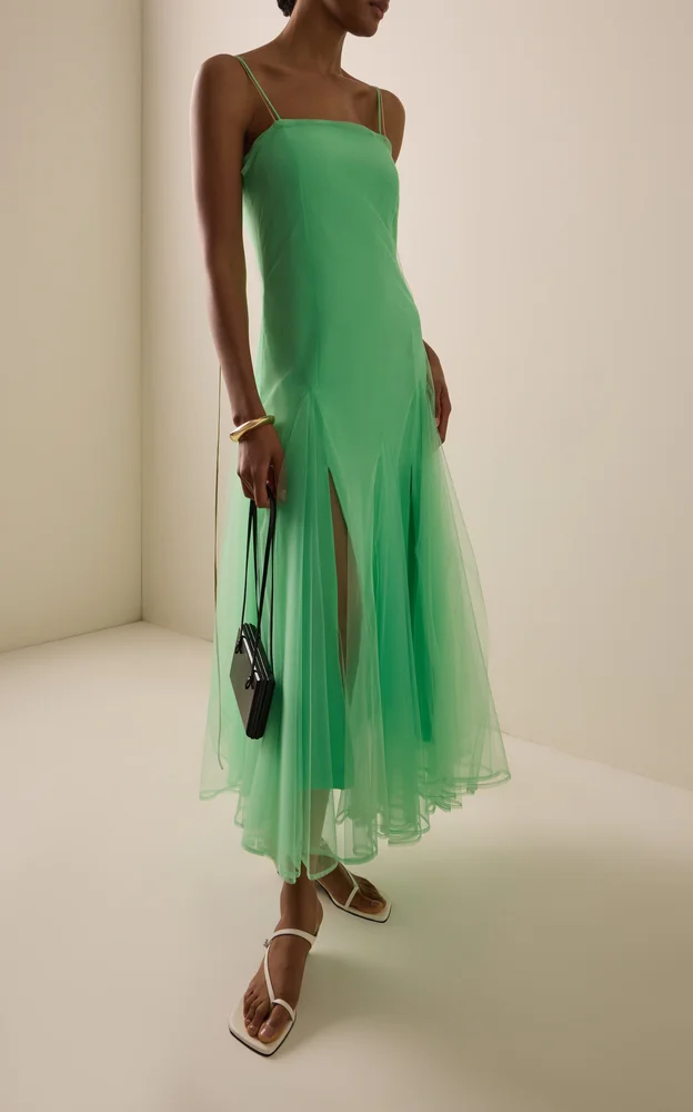 Exclusive Camille Sheer Tulle Midi Dress