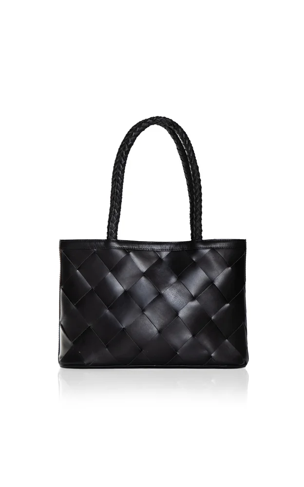 Ella Grande Woven Leather Tote Bag