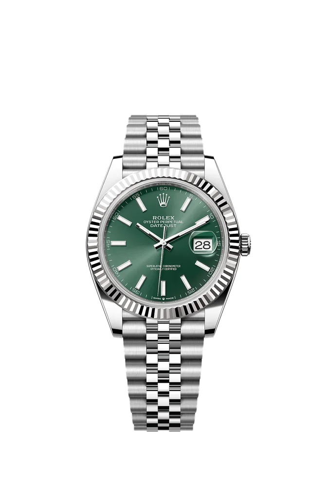 rolex.com Rolex Datejust 41 watch: Oystersteel and white gold - m126334-0028