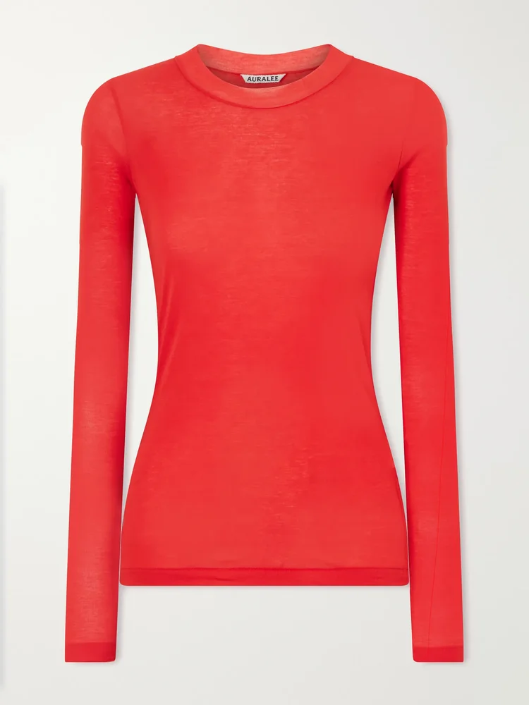 Ribbed cotton-jersey T-shirt