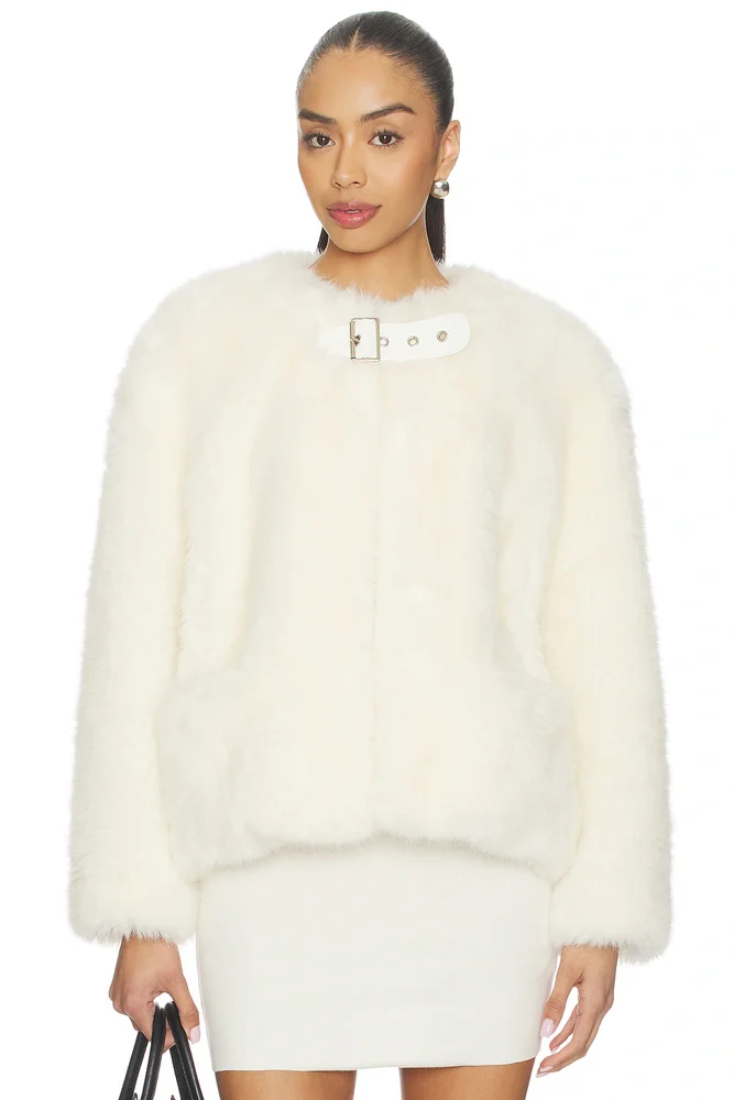 Faux Fur Belt Jacket
