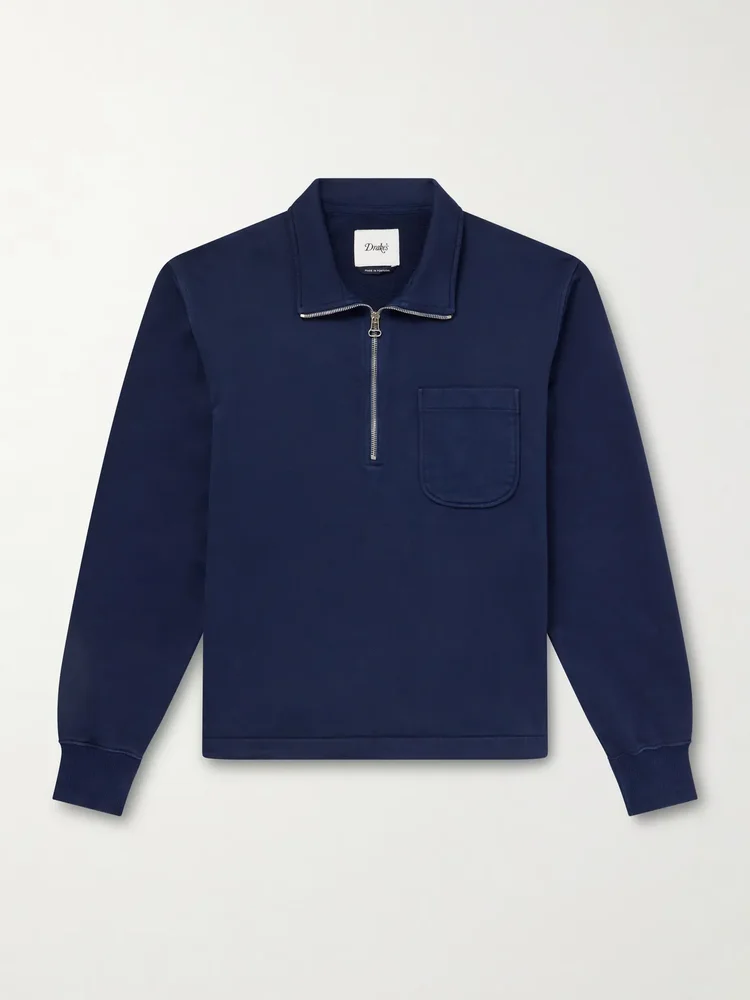 Cotton-Jersey Half-Zip Sweatshirt