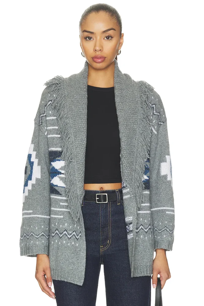 Southwest Fringed Shawl Collar Throw