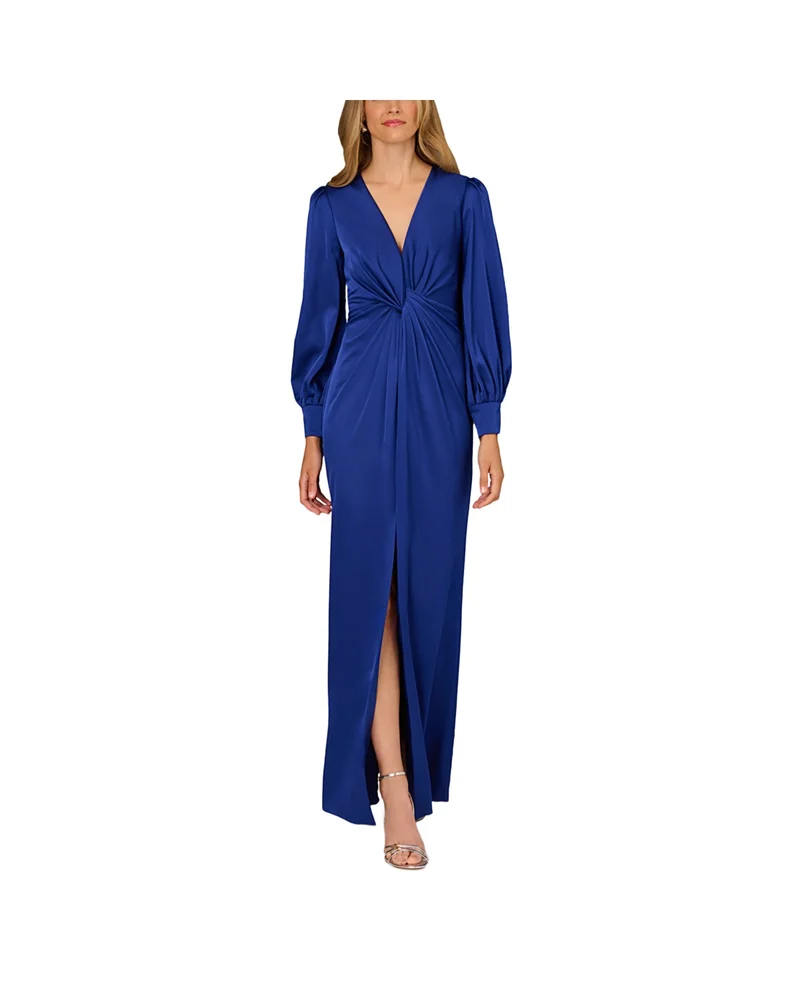 Twist Front Satin Dress