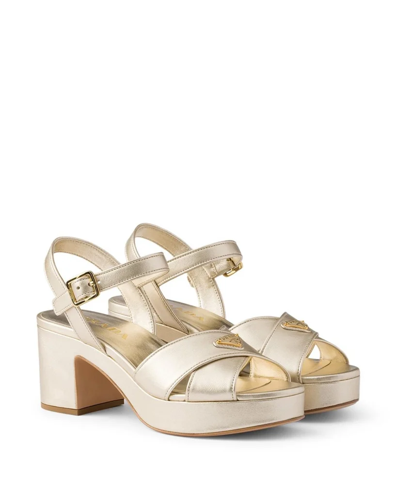 Nappa Leather Platform Sandals