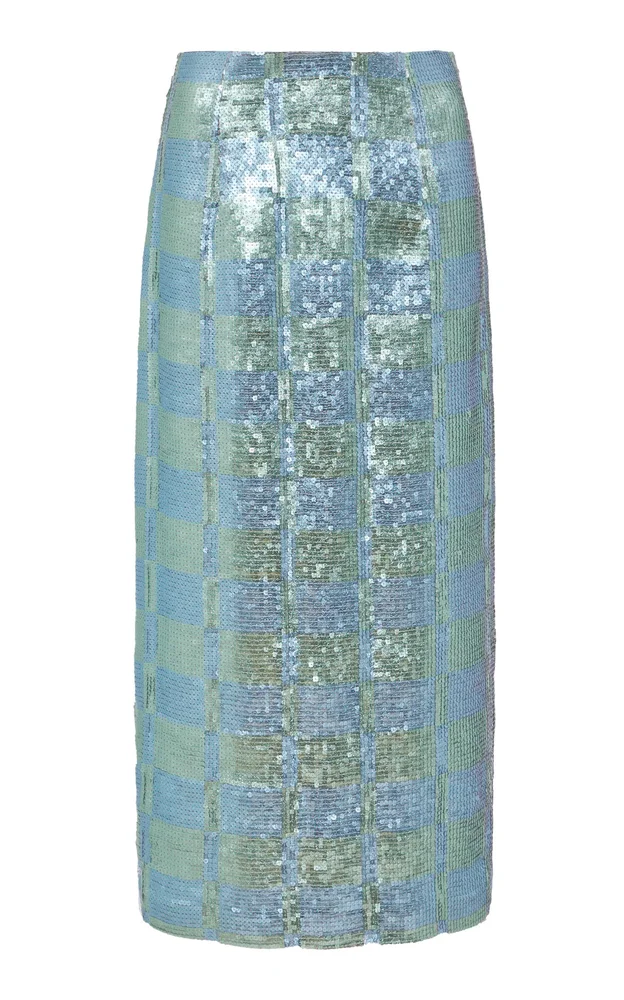 Lucida Gingham Sequin Skirt