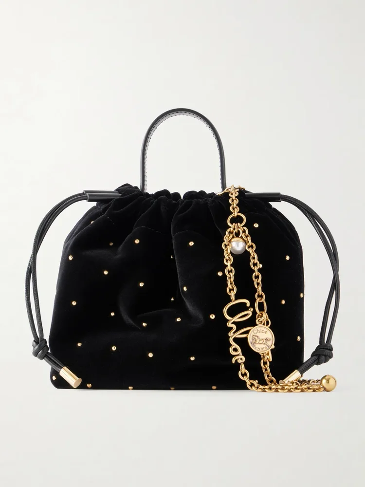 Chloé Icons embellished velvet top handle bag