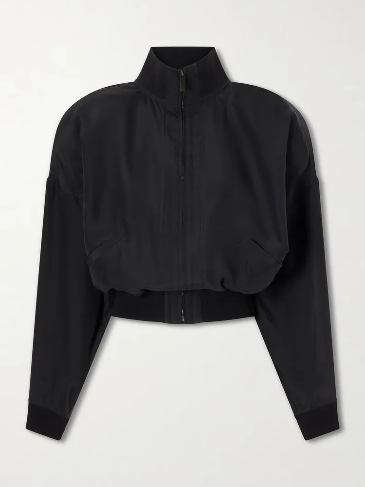 Cropped silk jacket
