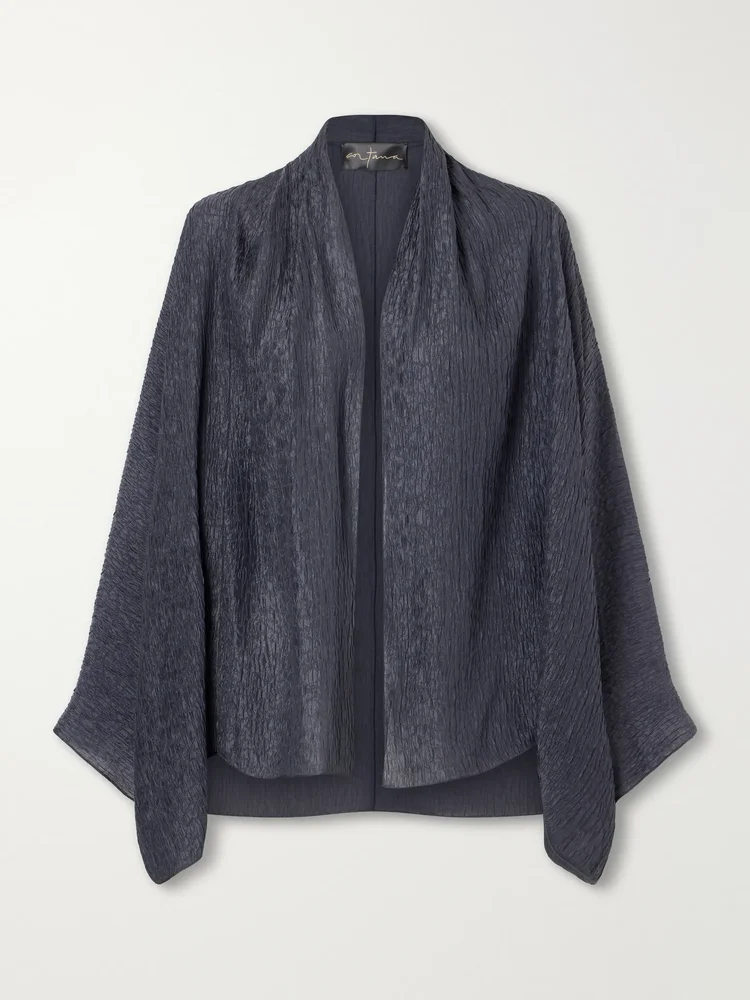 Anhelo crinkled silk-charmeuse jacket
