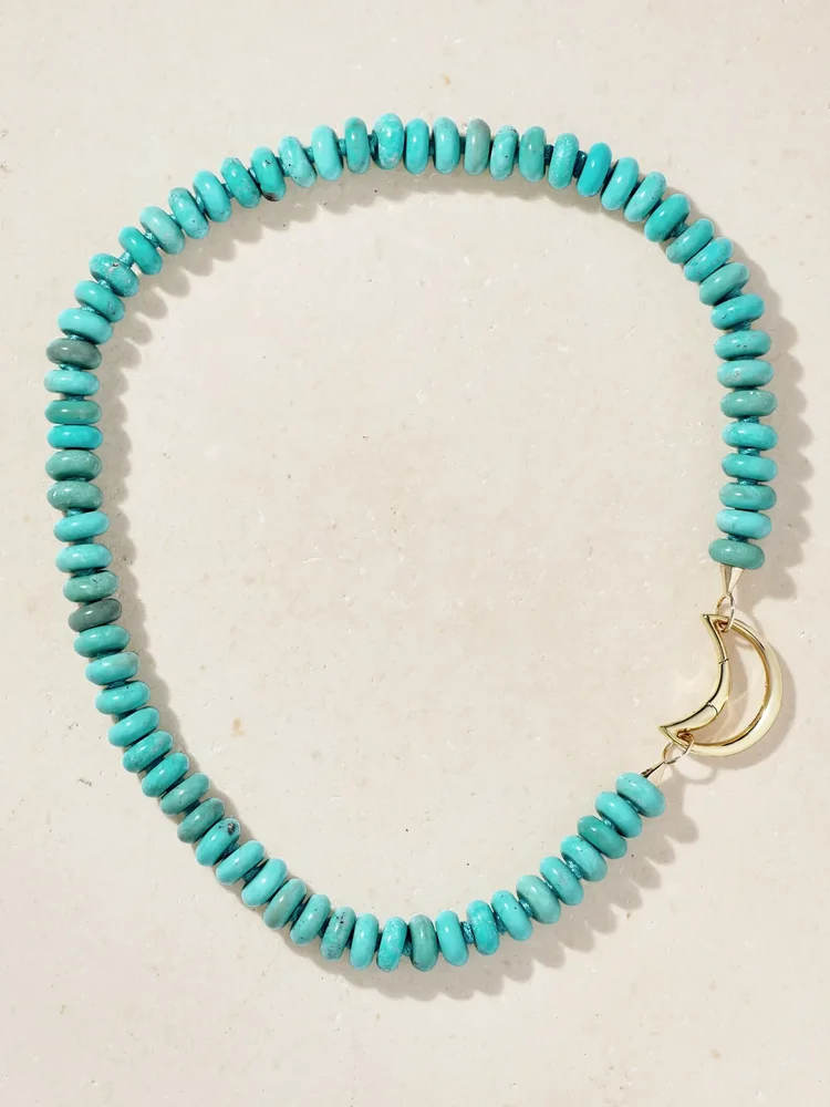 Moonlock + Rondelle 18 and 14-karat gold turquoise necklace