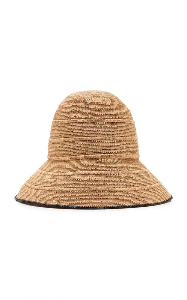 Teagan Wired Brim Raffia Straw Bucket Hat