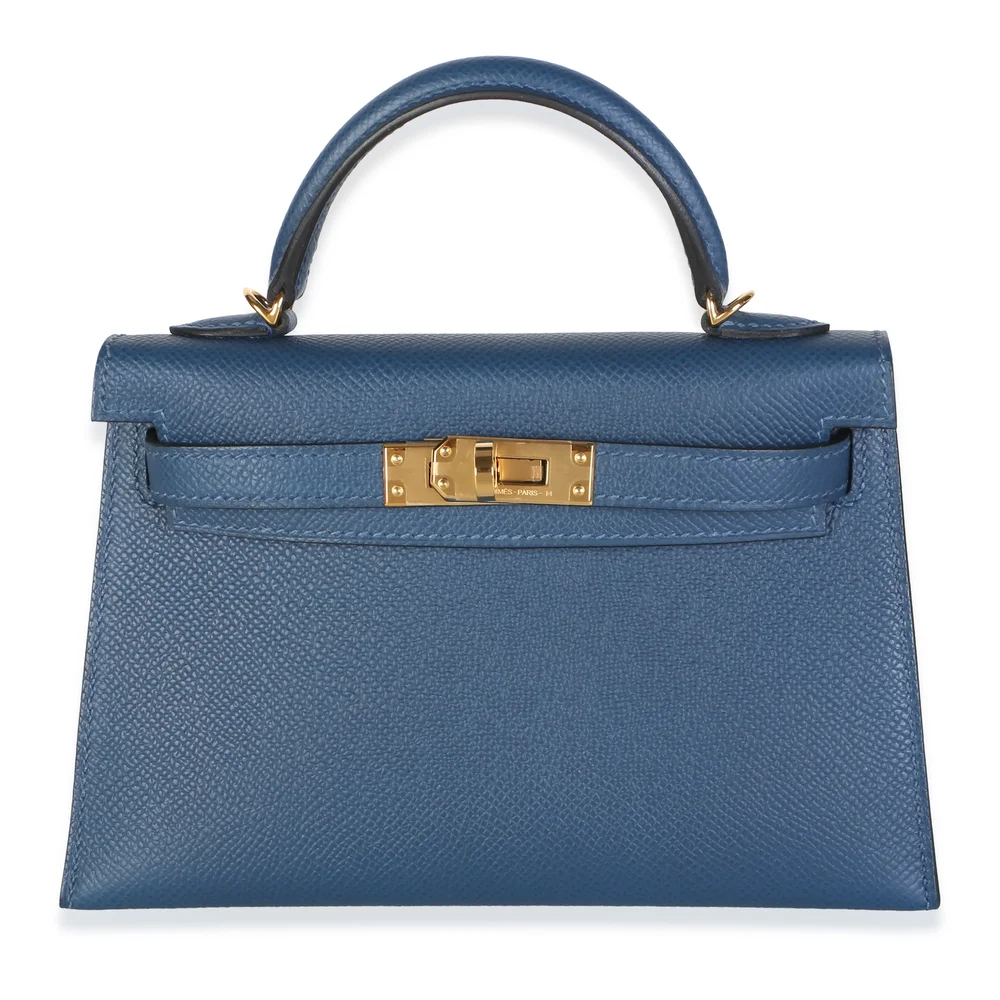 Epsom Mini Kelly II 20 Sellier in Deep Bleu