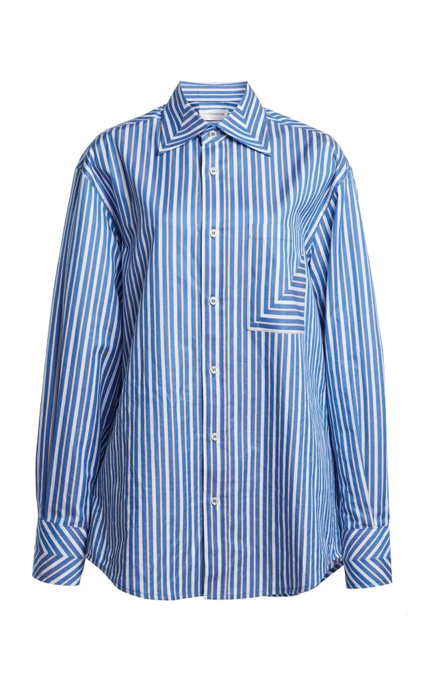 Striped Button-Down Cotton Shirt