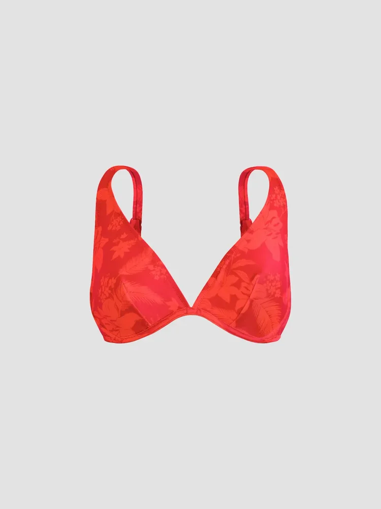 Flower Power Stretch-Jersey Bikini Top